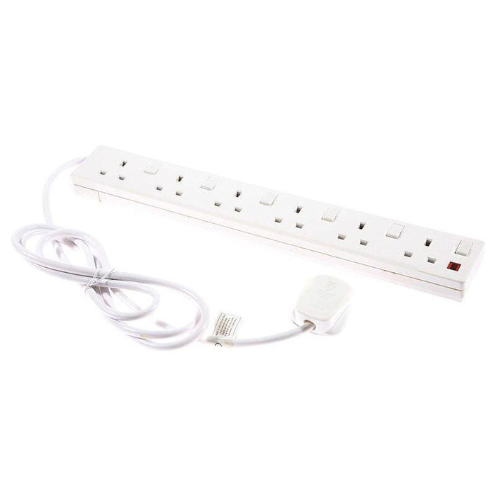 Smj Extension Lead 240V 6-Way 13A Switched Neon 2m SMJ - Town Tools