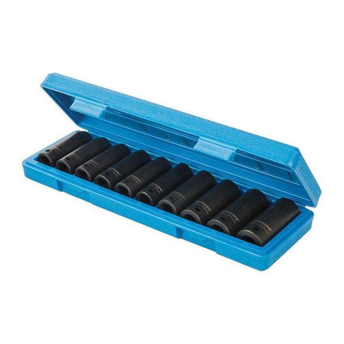 Silverline Deep Impact Socket Set 1/2" Drive 6pt Metric 10pce 10 - 22mm Silverline - Town Tools 