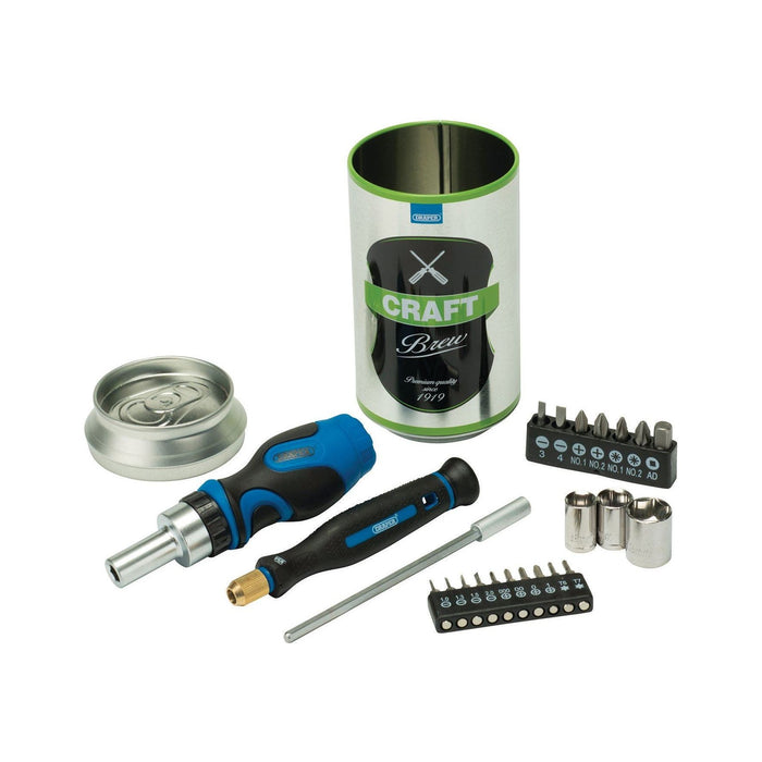 Stubby Ratchet Screwdriver and Bit Set, Special Edition - Craft Brew (23 Piece) Draper - Town Tools