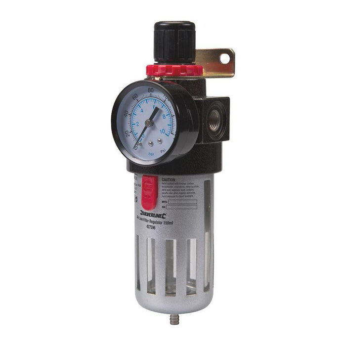 Silverline Air Line Filter Regulator 150ml Silverline - Town Tools 