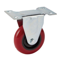 Draper Fixed Plate Fixing Polyurethane Wheel, 75mm Diameter, S.W.L. 100kg