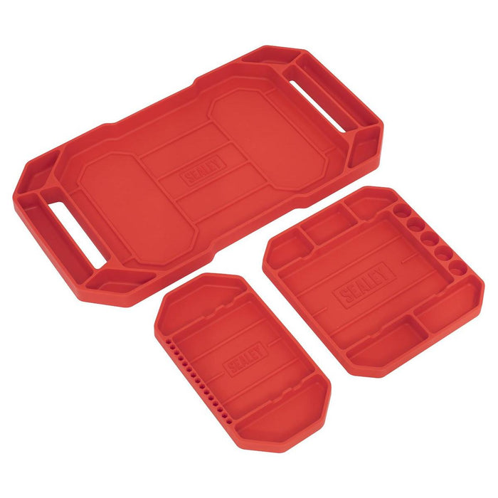 Sealey Flexible Tool Trays Non-Slip Pack of 3 APNST4 Sealey - Town Tools 