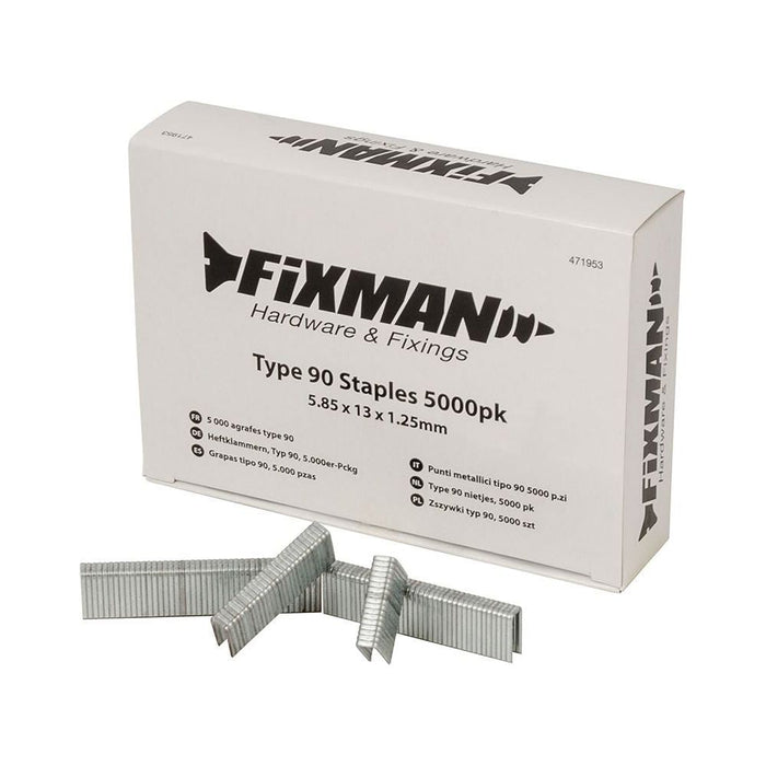 Fixman Type 90 Staples 5000pk 5.80 x 13 x 1.25mm Fixman - Town Tools 