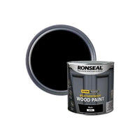 Ronseal 10 Year Weatherproof Wood Paint Black Satin 2.5 litre
