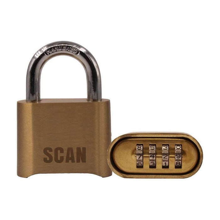 Scan Brass Combination Padlock 50mm Scan - Town Tools
