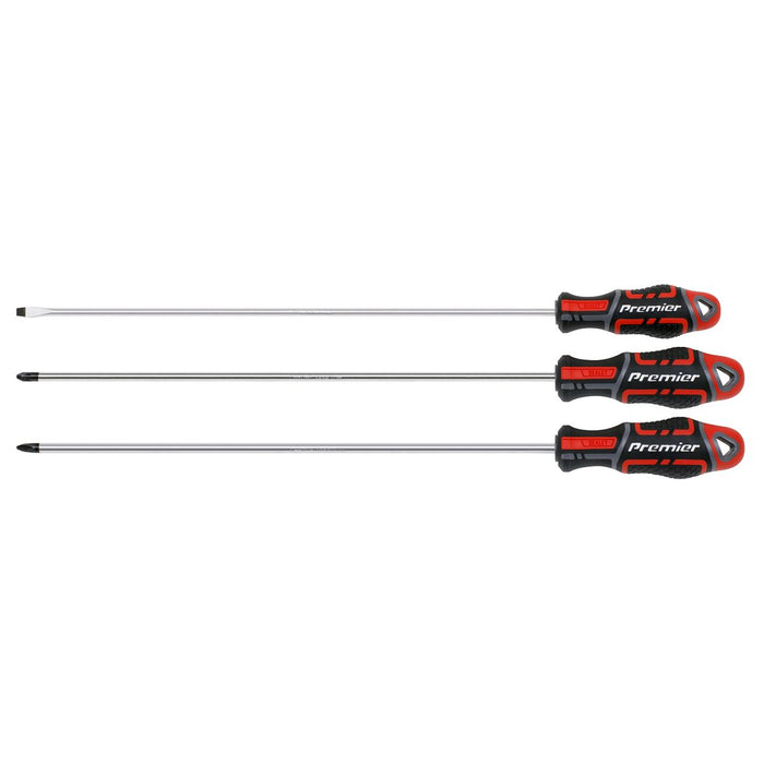 Sealey Premier Premier GripMAX Extra-Long Screwdriver Set 3pc AK4372 Sealey Premier - Town Tools 