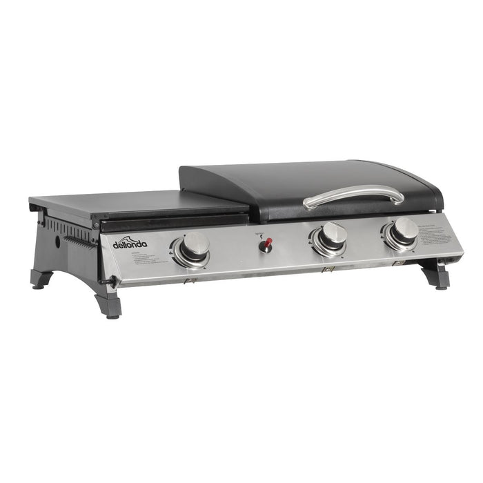 Dellonda 3 Burner Stainless Steel Portable Gas Plancha/Grill 8.5kW