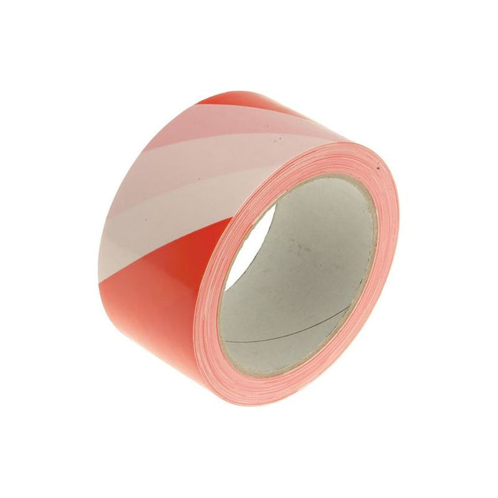Faithfull Professional Self-Adhesive Hazard Tape Red/White 50mm x 33m Faithfull - Town Tools