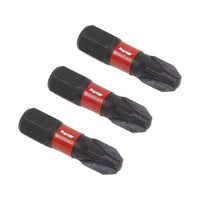 Sealey Pozi #3 Impact Power Tool Bits 25mm 3pc AK8209
