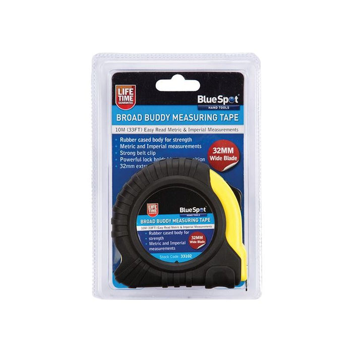 Bluespot Tools Broad Buddy Pocket Tape 10m/33ft (Width 32mm) BlueSpot Tools - Town Tools
