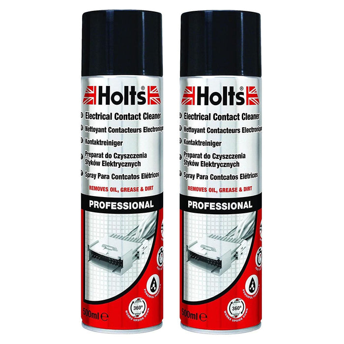 2 x Holts Electrical Contact Cleaner Spray Switch Circuit Dirt Remover 500ml Holts - Town Tools 