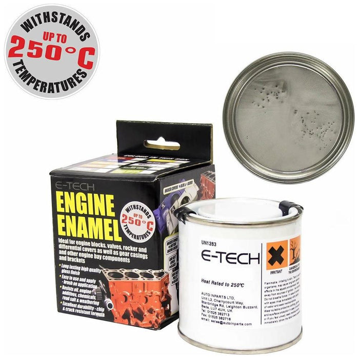 E-Tech SILVER Engine Enamel Paint 250ml Heat Resistant High Temp