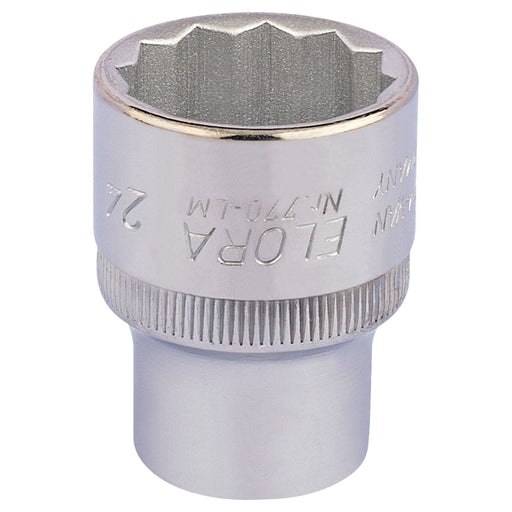 Draper Elora Bi-Hexagon Socket, 1/2" Sq. Dr., 24mm 24690 Draper - Town Tools 