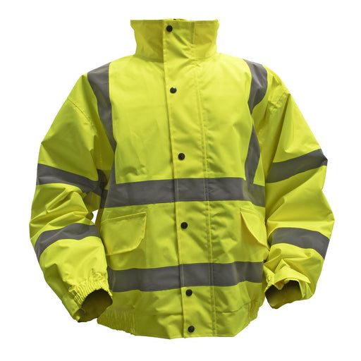 Worksafe Hi-Vis Yellow Jacket Quilted Lining Elasticated Waist & Cuffs X-Large Worksafe - Town Tools 