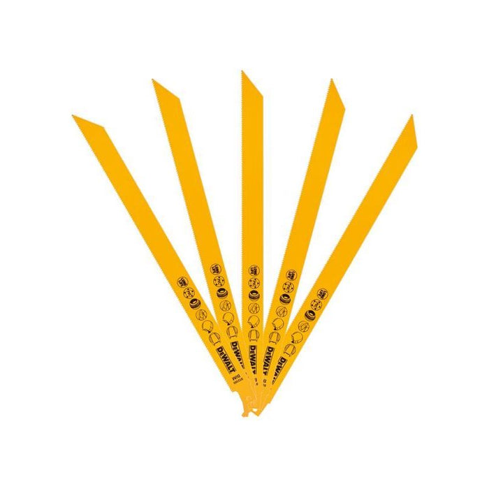Dewalt Power Tools Bi-Metal Reciprocating Blade for Universal Use 305mm (Pack 5) DeWALT Power Tools - Town Tools