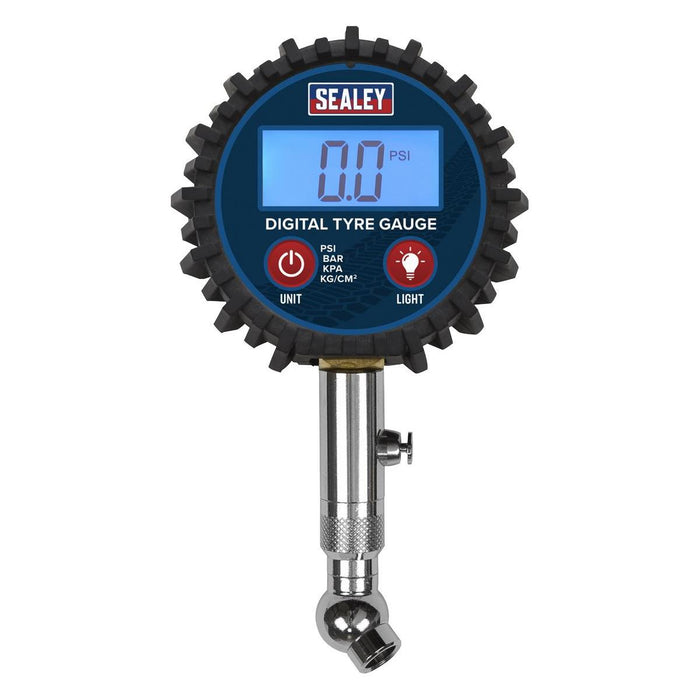 Sealey Digital Tyre Pressure Gauge with Swivel Head & Quick Release TST001 Sealey - Town Tools 