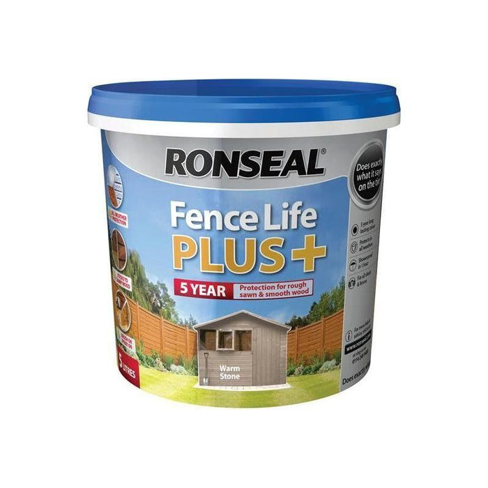 Ronseal Fence Life Plus+ Warm Stone 5 litre Ronseal - Town Tools
