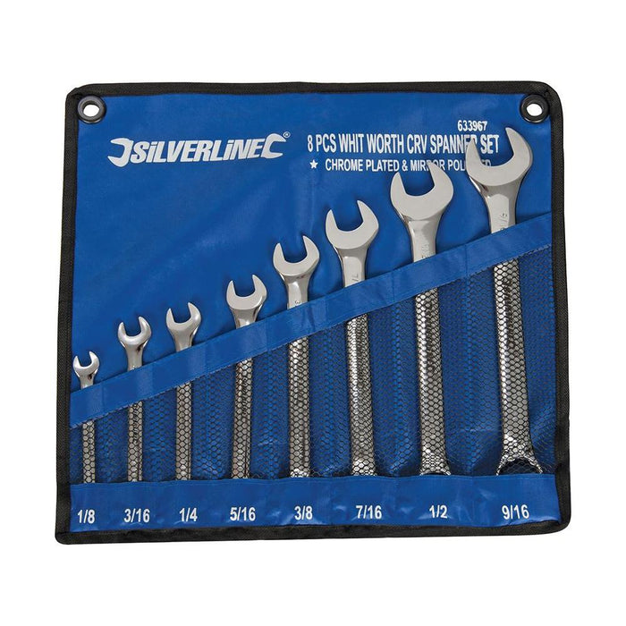 Silverline Whitworth Spanner Set 8pce 1/8 - 9/16" Silverline - Town Tools 