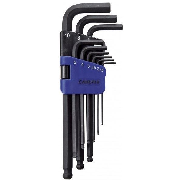 Carlyle Hand Tools Hex Key Set - Ball Long Magnetic - Metric Caryle Tools - Town Tools 