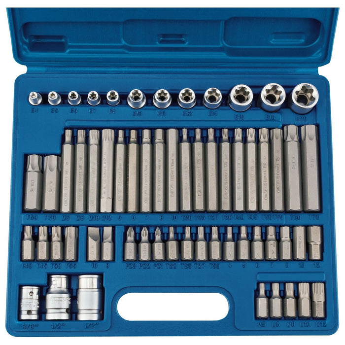 Draper Mechanic's Socket and Bit Set, 3/8, 1/2" Sq. Dr. (61 Piece) 63376 Draper - Town Tools 