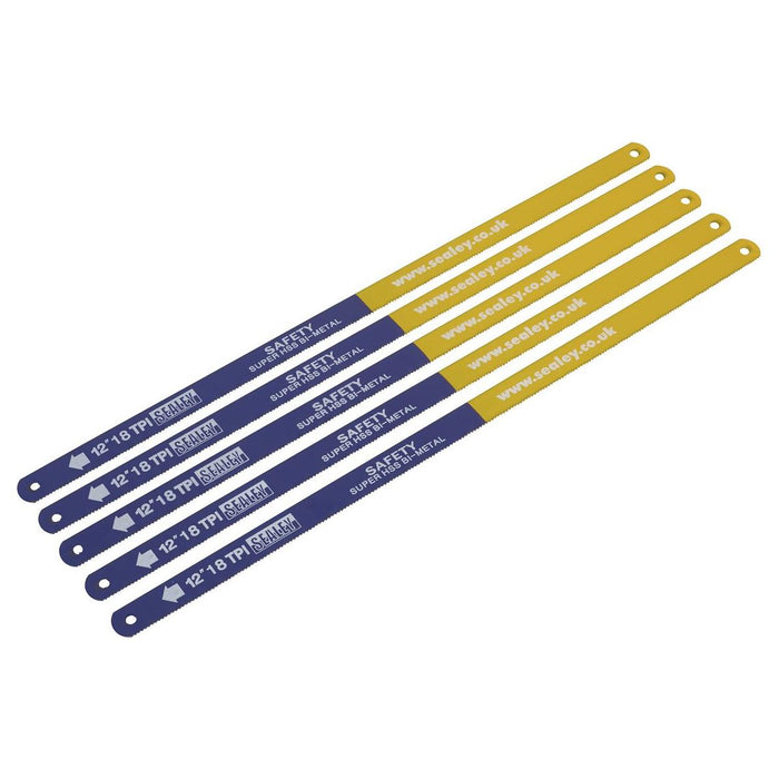 Sealey Hacksaw Blade 300mm HSS Bi-Metal 18tpi Pack of 5 HSB0518