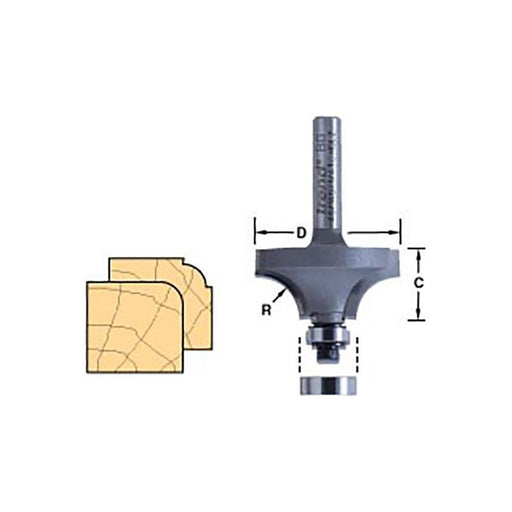 Trend 46/12 x 1/4 TCT Bearing Guided Ovolo & Round Over 4.8mm Radius Trend - Town Tools