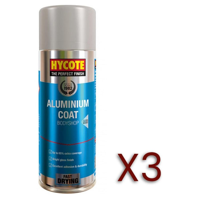 3x Hycote XUK429 Bodyshop Alumnium Coat 400ml Hycote - Town Tools 