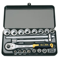 Draper Elora Metric Socket Set, 3/8" Sq. Dr. (18 Piece) 25932