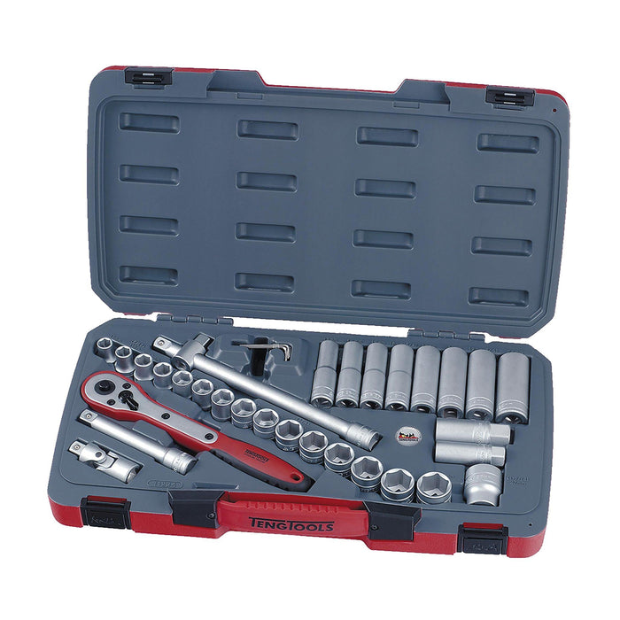 Teng Tools MECCA PRO 1/2" Socket Set 6 pt 34 Pieces Teng Tools - Town Tools 