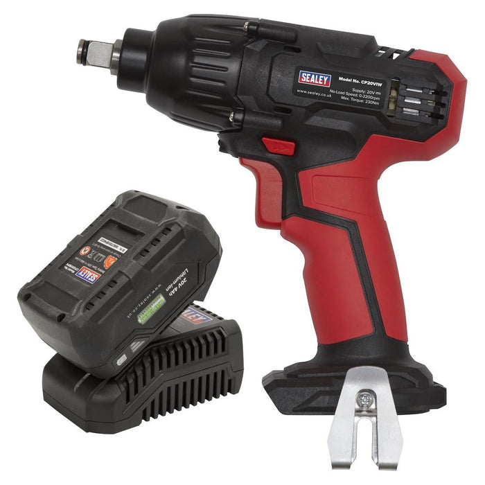 Sealey Impact Wrench Kit 1/2"Sq Drive 230Nm 20V 4Ah SV20 Series CP20VIWKIT1 Sealey - Town Tools 