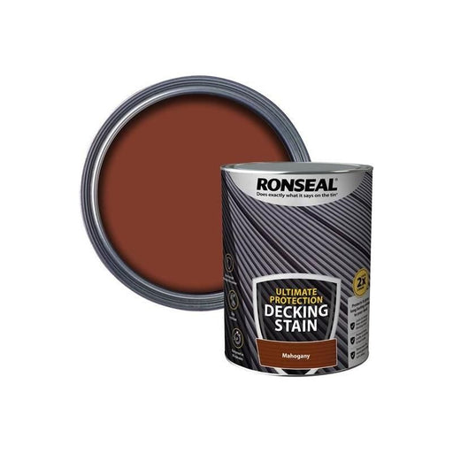 Ronseal Ultimate Protection Decking Stain Rich Mahogany 5 litre Ronseal - Town Tools