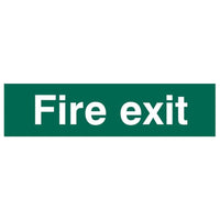 Scan Fire Exit Text Only - PVC Sign 200 x 50mm