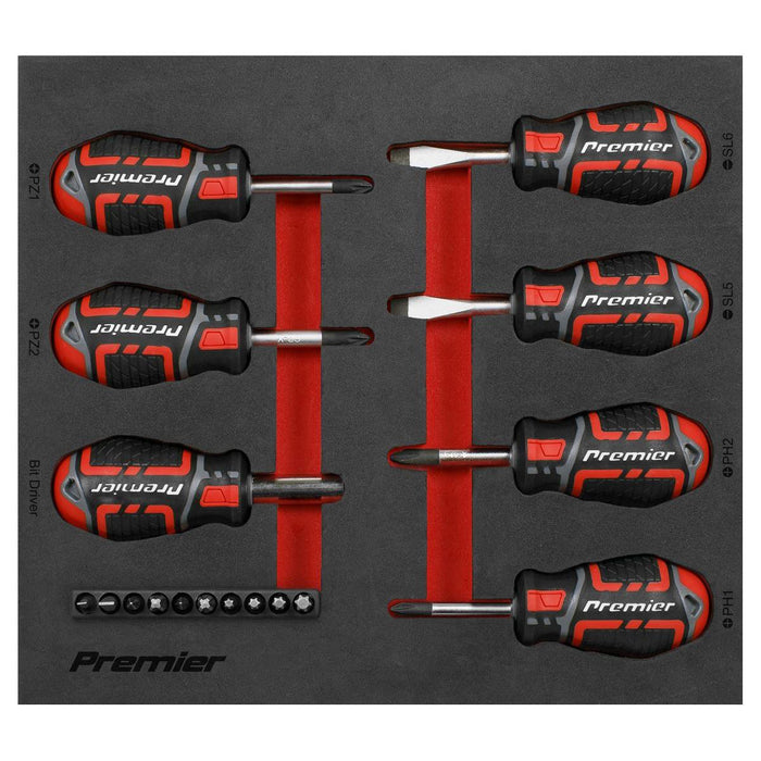 Sealey Premier Premier GripMAX Stubby Screwdriver Set 17pc AK4371 Sealey Premier - Town Tools 