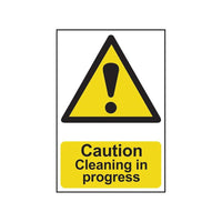 Scan Caution Cleaning In Progress - PVC Sign 200 x 300mm