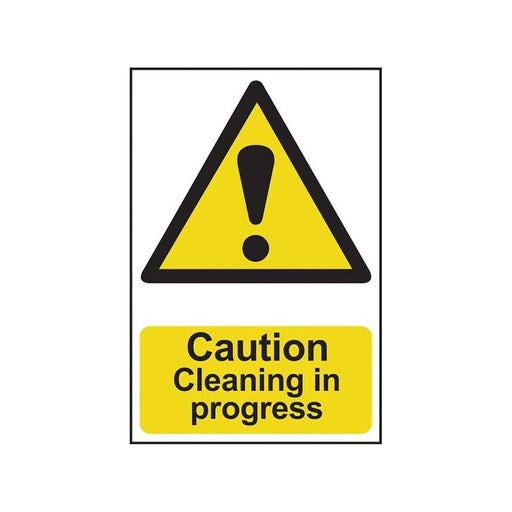 Scan Caution Cleaning In Progress - PVC Sign 200 x 300mm Scan - Town Tools