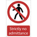 Draper No Admittance' Prohibition Sign, 200 x 300mm 72203 Draper - Town Tools 