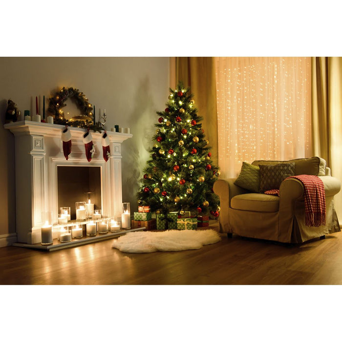 Dellonda Artificial 7ft/210cm Hinged Christmas Tree with 1000+ PE/PVC Tips