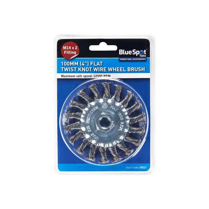 Bluespot Tools Flat Twist Knot Wire Wheel 100mm M14 X 2 BlueSpot Tools - Town Tools