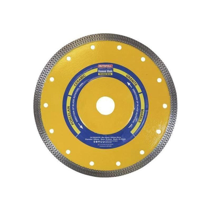 Faithfull Porcelain Diamond Blade 200 x 25.4mm Faithfull - Town Tools