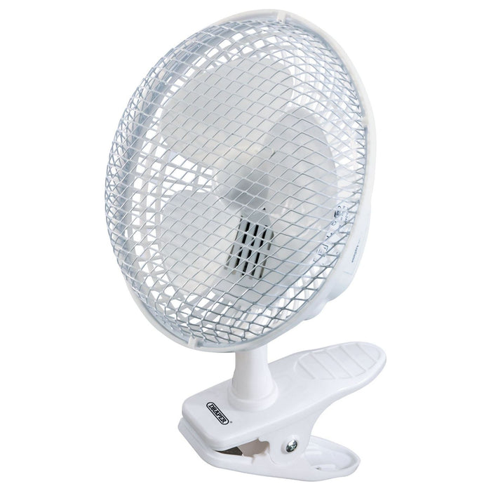 Draper 230V Clip-On Desk Fan, 6"/150mm, 15W 08710 Draper - Town Tools 