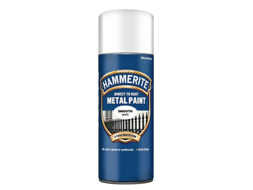 Hammerite Direct to Rust Smooth Finish Aerosol White 400ml Hammerite - Town Tools