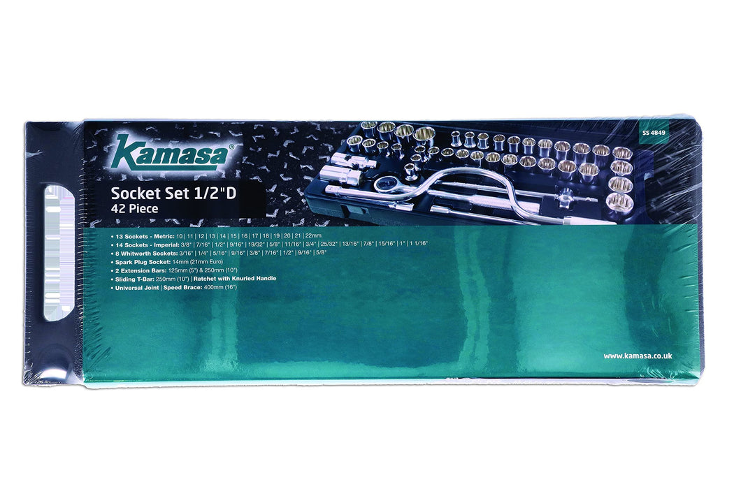 Kamasa Socket Set 1/2"D 42pc SS4849 Kamasa - Town Tools 