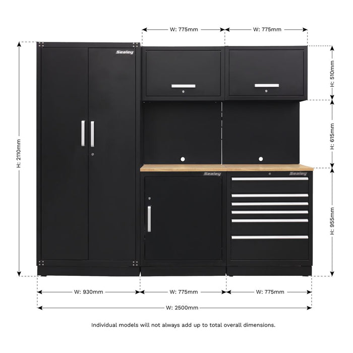 Sealey Premier Premier Storage System with Oak Worktop 2.5m APMSCOMBO1W Sealey Premier - Town Tools 