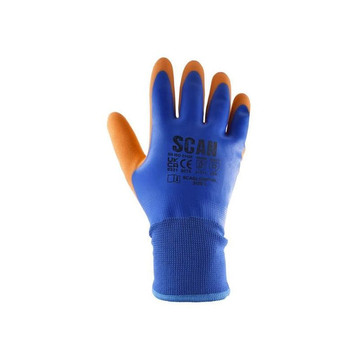 Scan Thermal Waterproof Latex Coated Gloves - M (Size 8) Scan - Town Tools