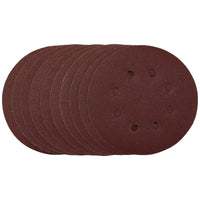 Draper Punched Sanding Discs, 125mm, Hook & Loop, 120 Grit, (Pack of 10) 54756