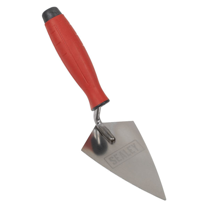 Sealey Stainless Steel Sharp Pointing Trowel with Rubber Handle 140mm T1222 Sealey - Town Tools 