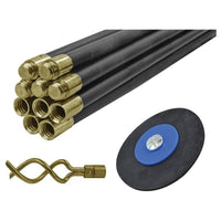 Faithfull Universal Drain Clean Set (10 x Rods Plunger & Worm)