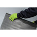 Diamond Grip Extra-Thick Nitrile Powder-Free Gloves Hi-Vis Green Large Pack  50 Sealey - Town Tools 