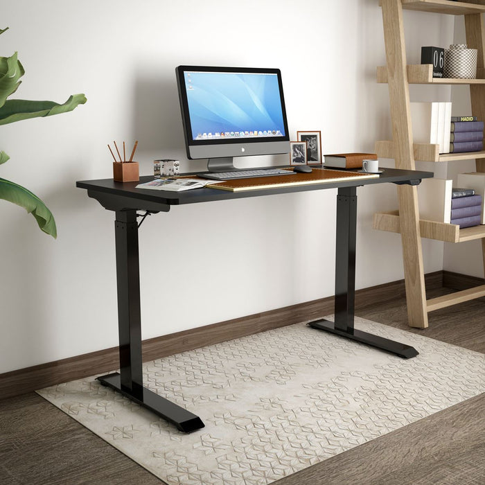 Dellonda Single Motor Adjustable-Height Electric Sit/Stand Desk - Black Desktop