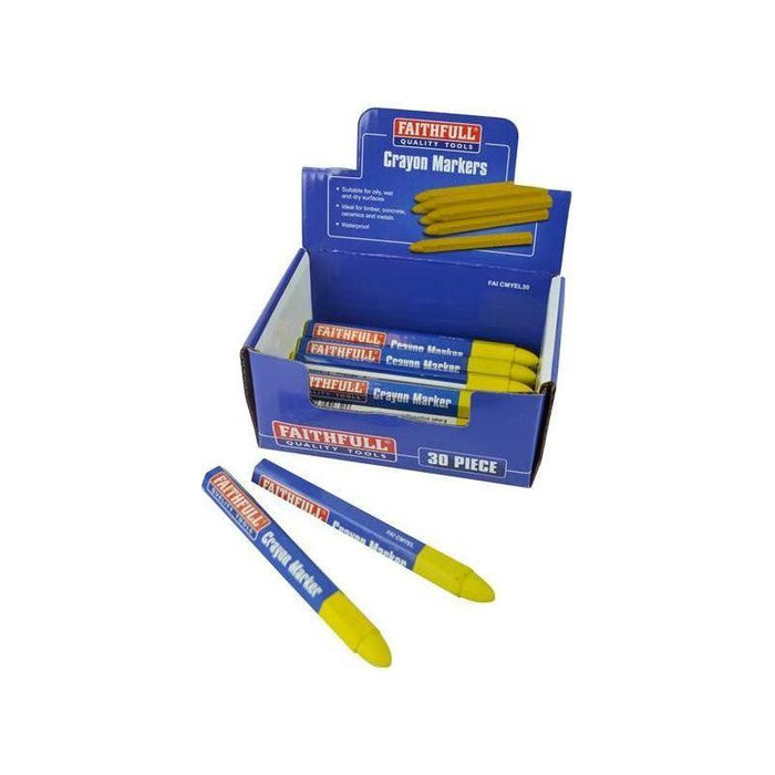 Faithfull Crayon Marker Yellow (CDU 30) Faithfull - Town Tools